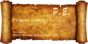 Prágay Endre névjegykártya